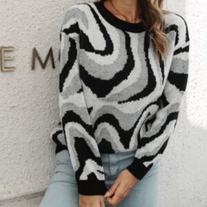Dry Goods | Black & Gray Abstract Sweater